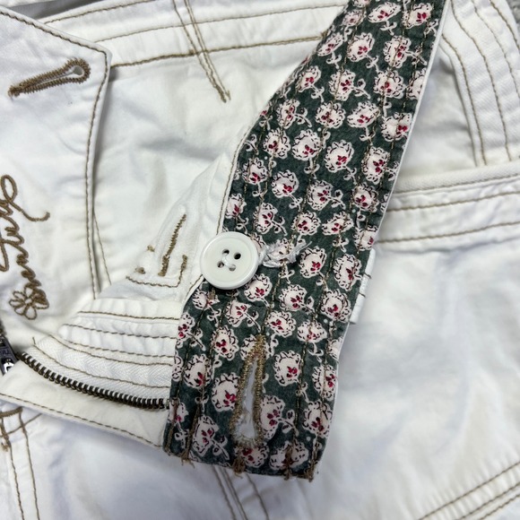 Aventura Pants Womens 8 White Organic Cotton Roll Up Capri Crop Utility Gorpcore - Picture 6 of 16